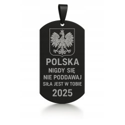Czarny męski łańcuszek nieśmiertelnik stal chirurgiczna 316L