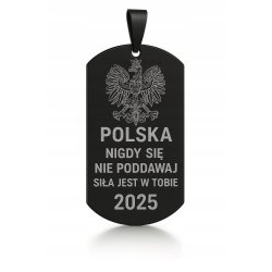 Czarny męski łańcuszek nieśmiertelnik stal chirurgiczna 316L