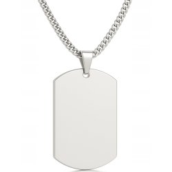 Srebrny łańcuszek męski nieśmiertelnik stal chirurgiczna 316L