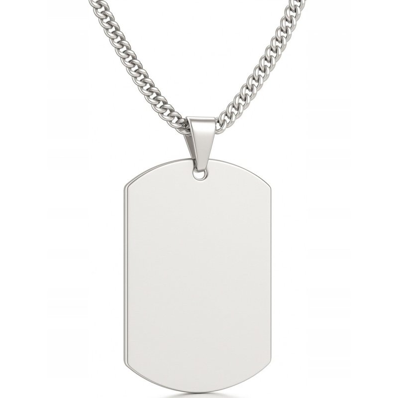 Srebrny łańcuszek męski nieśmiertelnik stal chirurgiczna 316L