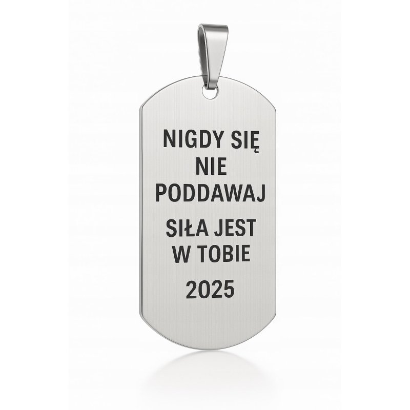 Srebrny łańcuszek męski nieśmiertelnik stal chirurgiczna 316L