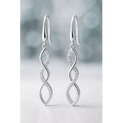 Długie srebrne kolczyki wiszące damskie rodowane kolczyki srebro próba 925