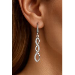 Długie srebrne kolczyki wiszące damskie rodowane kolczyki srebro próba 925