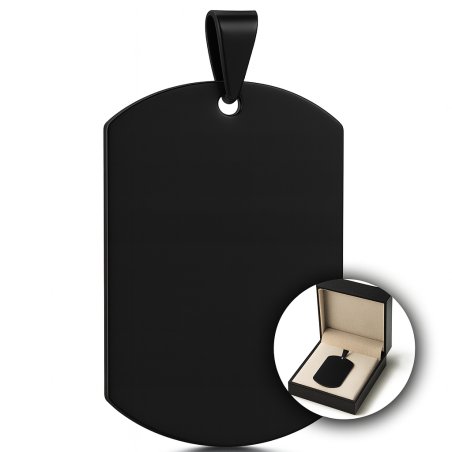 Czarny nieśmiertelnik stal chirurgiczna szlachetna 316L