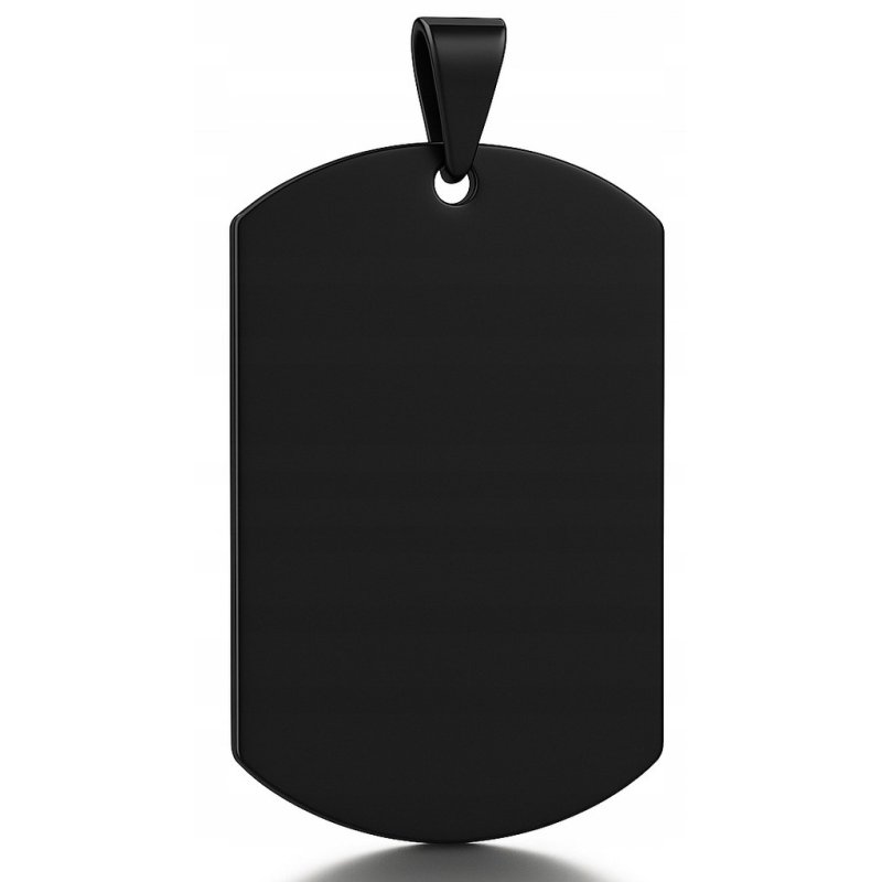 Czarny nieśmiertelnik stal chirurgiczna szlachetna 316L