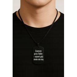 Czarny nieśmiertelnik stal chirurgiczna szlachetna 316L