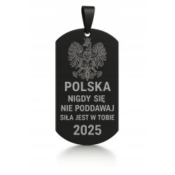 Czarny nieśmiertelnik stal chirurgiczna szlachetna 316L