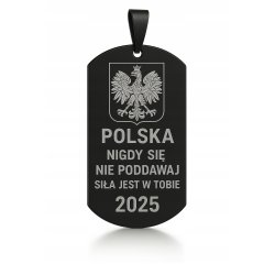 Czarny nieśmiertelnik stal chirurgiczna szlachetna 316L