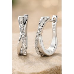 Duże kolczyki srebrne angielskie zapięcie srebro próba 925 rodowane