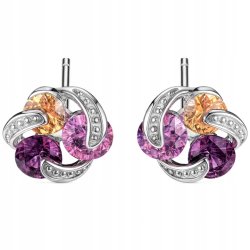 Srebrne kolczyki rodowane fiolet srebro 925