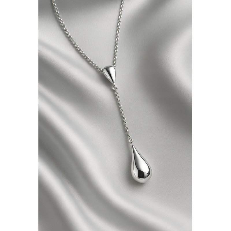 Naszyjnik damski srebrny łańcuszek krople srebro próba 925 regulowany