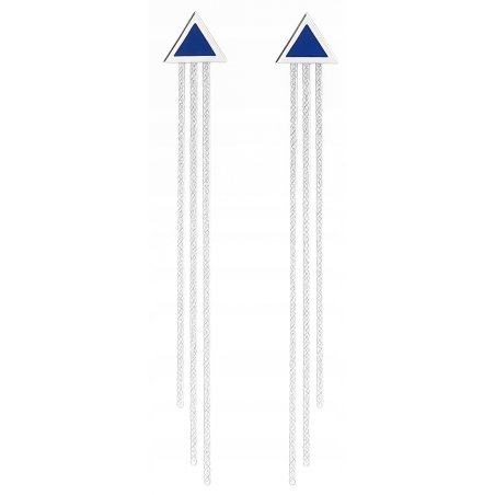 Długie srebrne kolczyki wiszące łańcuszki damskie srebro 925 wkrętki sztyft