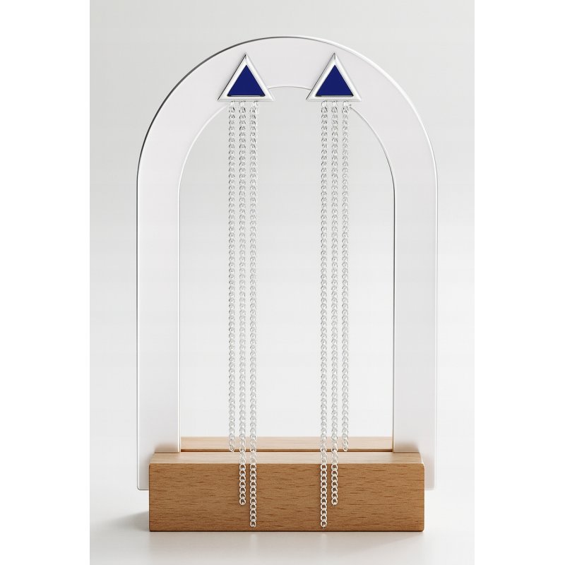 Długie srebrne kolczyki wiszące łańcuszki damskie srebro 925 wkrętki sztyft