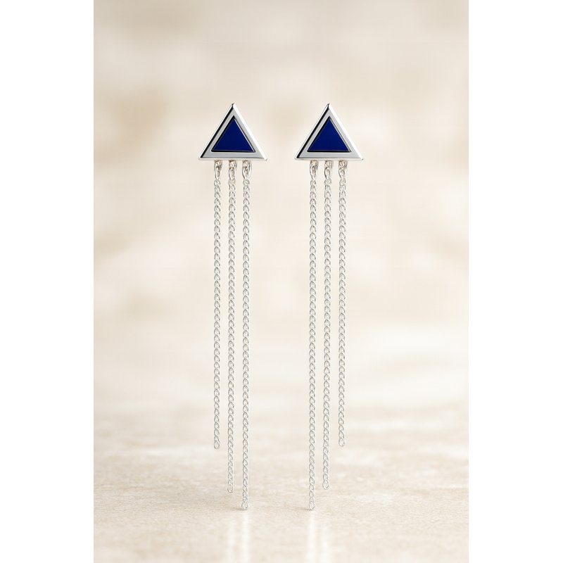 Długie srebrne kolczyki wiszące łańcuszki damskie srebro 925 wkrętki sztyft