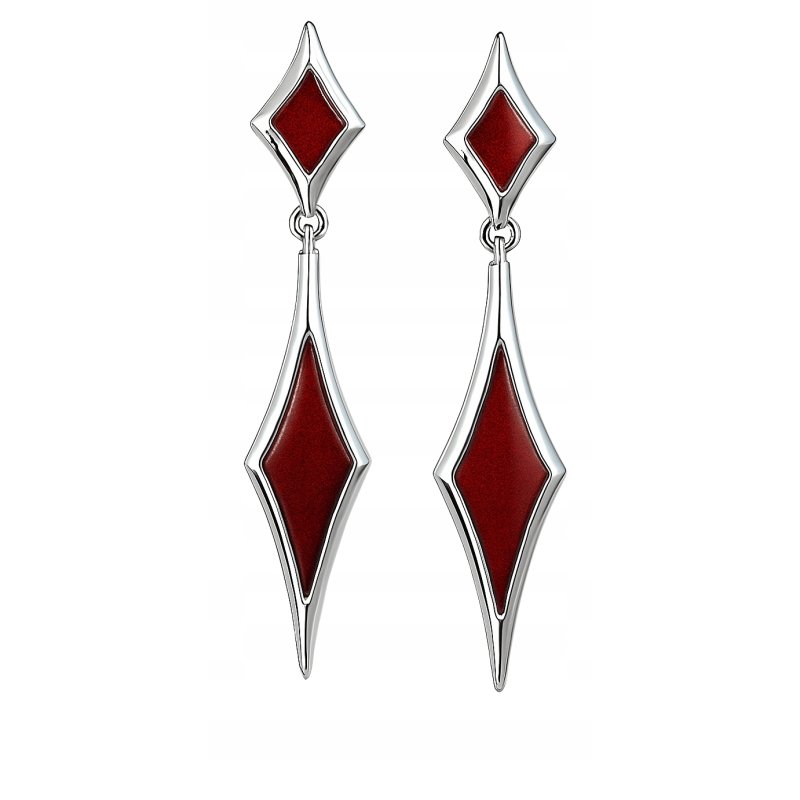 Długie srebrne kolczyki wiszące damskie srebro 925 wkrętki sztyft