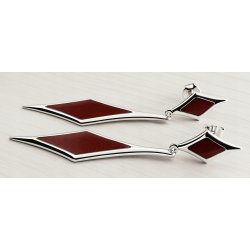 Długie srebrne kolczyki wiszące damskie srebro 925 wkrętki sztyft