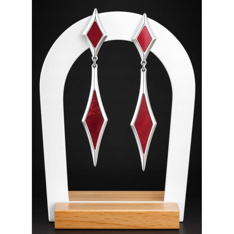 Długie srebrne kolczyki wiszące damskie srebro 925 wkrętki sztyft