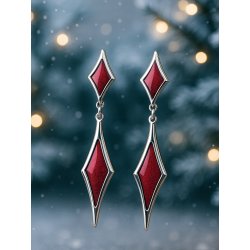 Długie srebrne kolczyki wiszące damskie srebro 925 wkrętki sztyft