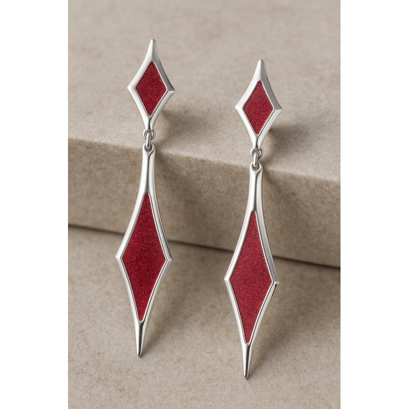 Długie srebrne kolczyki wiszące damskie srebro 925 wkrętki sztyft