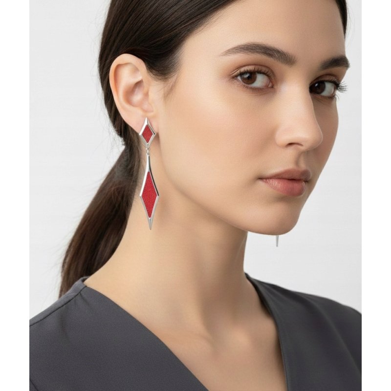 Długie srebrne kolczyki wiszące damskie srebro 925 wkrętki sztyft