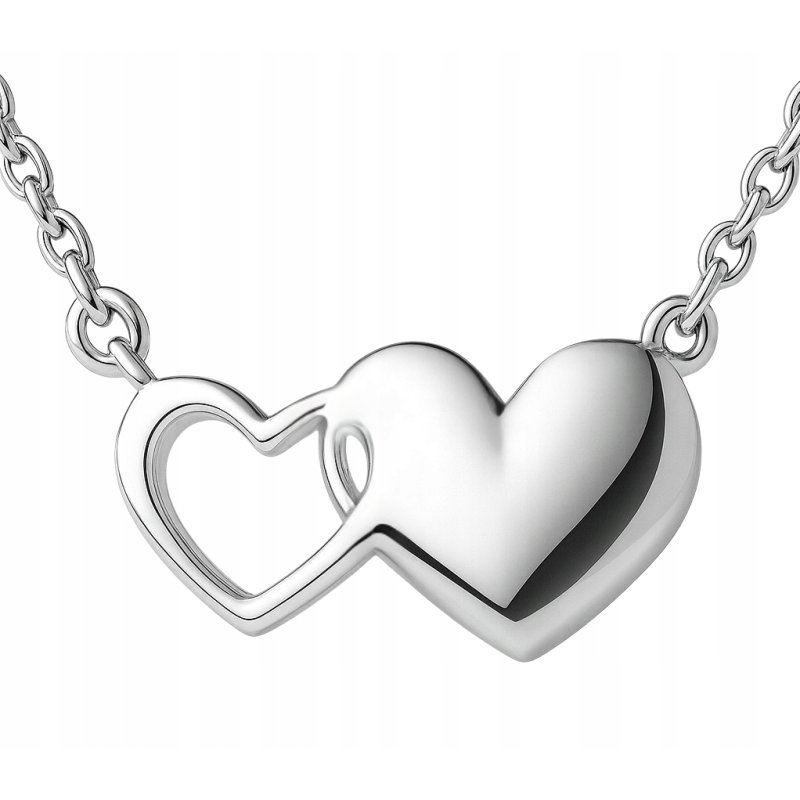 Naszyjnik damski srebrny łańcuszek serca srebro próba 925 regulowany
