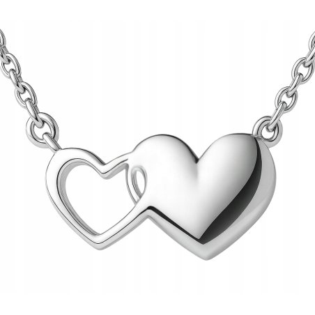Naszyjnik damski srebrny łańcuszek serca srebro próba 925 regulowany