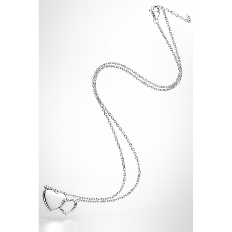 Naszyjnik damski srebrny łańcuszek serca srebro próba 925 regulowany