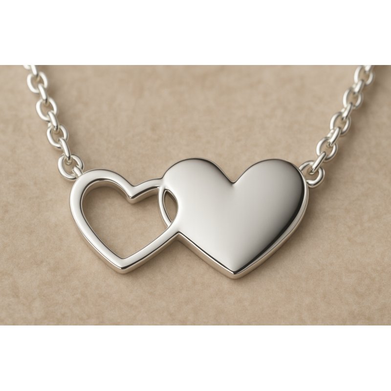 Bransoletka damska srebrna serca srebro próba 925 regulowana