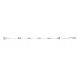 Bransoletka damska srebrna krople srebro próba 925 regulowana