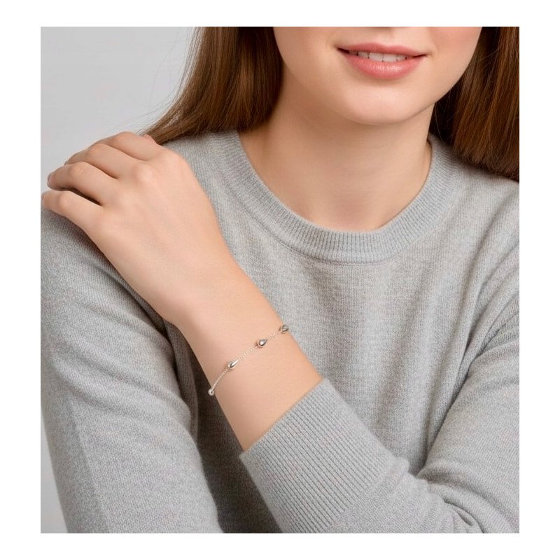 Bransoletka damska srebrna krople srebro próba 925 regulowana