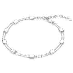 Bransoletka damska srebrna geometryczna srebro próba 925 regulowana