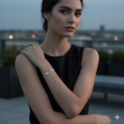 Bransoletka damska srebrna geometryczna srebro próba 925 regulowana