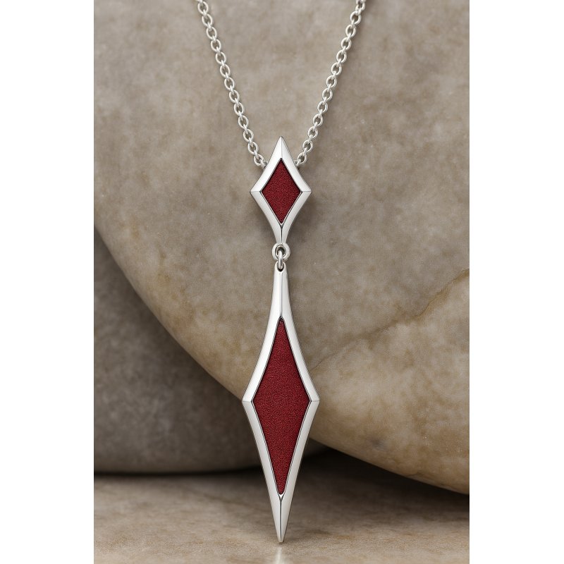 Naszyjnik damski srebrny łańcuszek romby srebro próba 925 regulowany