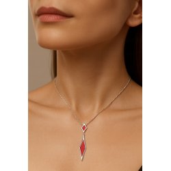 Naszyjnik damski srebrny łańcuszek romby srebro próba 925 regulowany