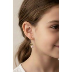 Srebrne kolczyki dla dzieci dla dziewczynki myszki wiszące srebro pozłacane