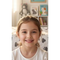 Srebrne kolczyki kotki serce cyrkonia srebro próba 925 angielskie zapięcie