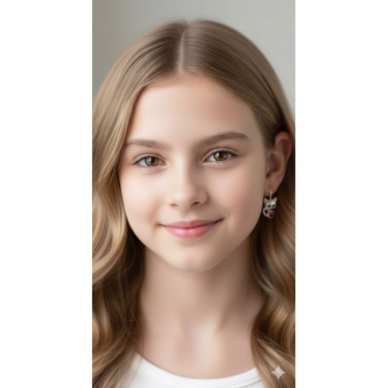 Srebrne kolczyki kotki serce cyrkonia srebro próba 925 angielskie zapięcie