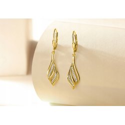Srebrne kolczyki wiszące kolczyki srebro próba 925 pozłacane oryginalne