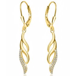 Srebrne kolczyki wiszące długie kolczyki damskie srebro próba 925 pozłacane