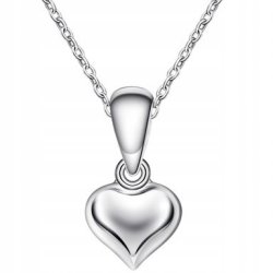 Naszyjnik srebrny 925 łańcuszek z zawieszką serce damski srebro próba 925