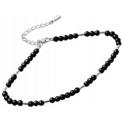 Bransoletka srebrna damska ochronna zdrowotna turmalin srebro próba 925