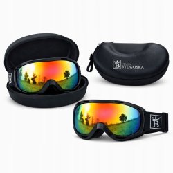 Gogle SNOWZUNO1 czarne dziecięce dla chłopca zimowe narciarskie snowboardowe narty