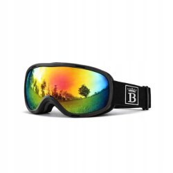 Gogle SNOWZUNO1 czarne dziecięce dla chłopca zimowe narciarskie snowboardowe narty