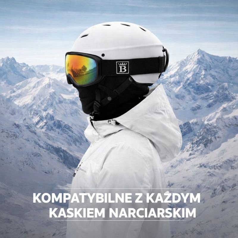Gogle SNOWZUNO1 czarne dziecięce dla chłopca zimowe narciarskie snowboardowe narty