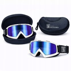 Gogle białe MB Velocity Prism3 multisportowe lustrzane wielokolorowy viaro UV400 regulowane etui ochronne