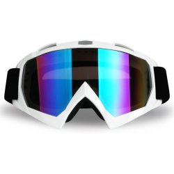 Gogle białe MB Velocity Prism3 multisportowe lustrzane wielokolorowy viaro UV400 regulowane etui ochronne