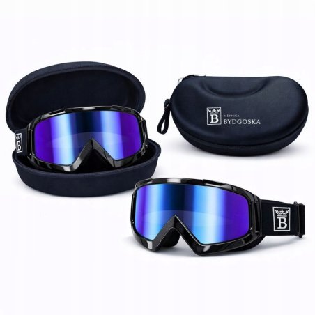 Gogle MB Velocity Prism2 multisportowe lustrzane wielokolorowy viaro UV400 etui ochronne