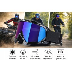Gogle MB Velocity Prism1 multisportowe lustrzane wielokolorowy viaro UV400 regulowane etui ochronne