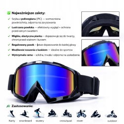 Gogle MB Velocity Prism1 multisportowe lustrzane wielokolorowy viaro UV400 regulowane etui ochronne