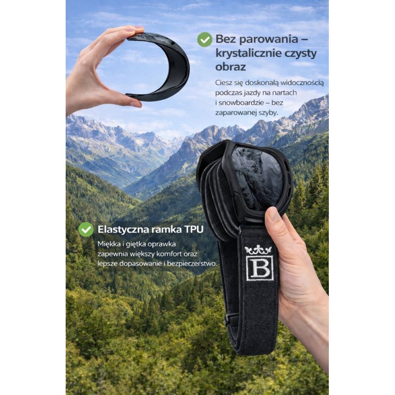 Gogle MB Velocity Prism1 multisportowe lustrzane wielokolorowy viaro UV400 regulowane etui ochronne